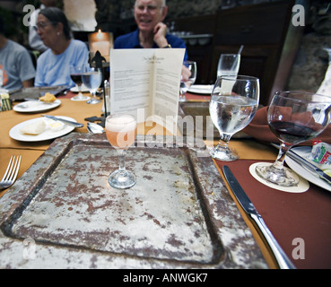 GUATEMALA ANTIGUA Degustationsmenü im Restaurant Casa Santo Domingo Stockfoto