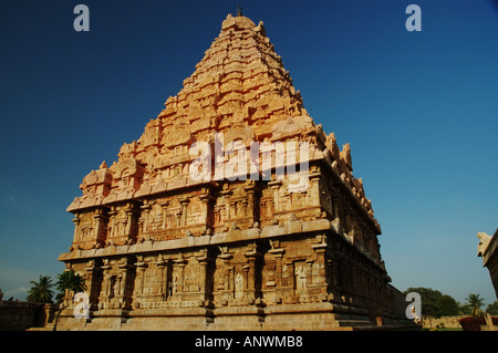 Tempelturm des alten Gangai Konda Cholapuram Tempel Tamil Nadu Indiens Stockfoto