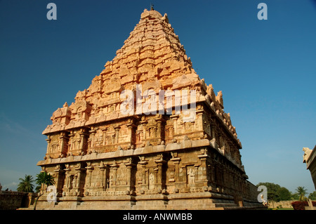 Tempelturm des alten Gangai Konda Cholapuram Tempel Tamil Nadu Indiens Stockfoto