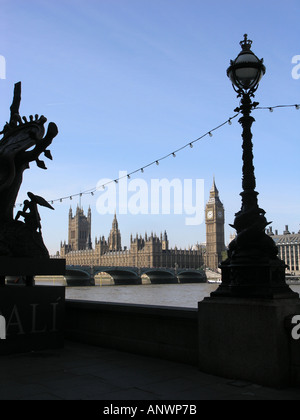 Der Palace of Westminster Big Ben Westminster Bridge und der Themse Stockfoto