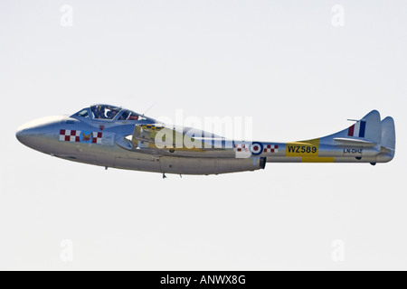 De Havilland DH-115 Vampire auf Sola Airshow 2007, Norwegen Stockfoto