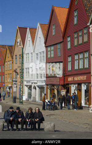 Die UNESCO Welt Herritage Seite Bryggen in Bergen, Norwegen, Bergen Stockfoto