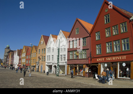 Die UNESCO Welt Herritage Seite Bryggen in Bergen, Norwegen, Bergen Stockfoto