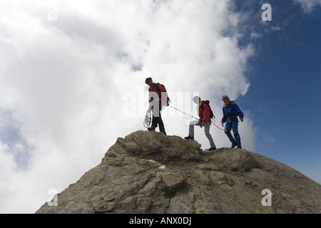 Berg-Wanderer auf dem Gipfel des Österreich, Kitzsteinhorn Kaprun Stockfoto