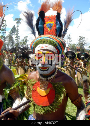 Krieger auf dem Highland Festival, Papua-Neu-Guinea Stockfoto