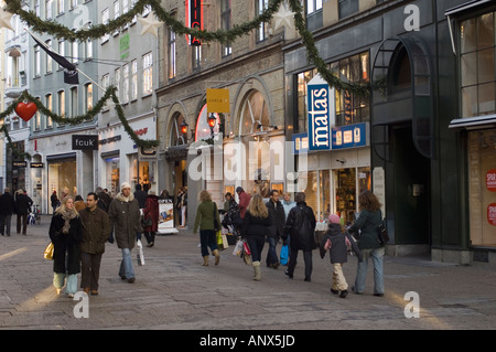 Dänemark Copenhagen Kobmagergade zu Weihnachten Stockfoto