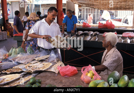 Seychellen, Insel Mahe, Victoria City Market. Stockfoto