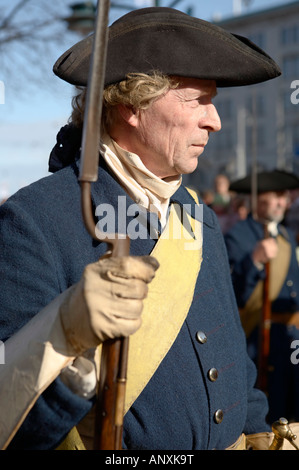 Eine Parade der Helsinki History Tag Association (Helsingin Historiapäiväyhdistys) während der Party Helsinki, Helsinki, Finnland Stockfoto