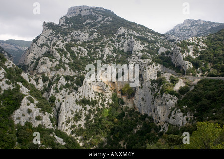 Ermitage St Antoine de Galamus Pyrenäen Orientales Frankreich Stockfoto