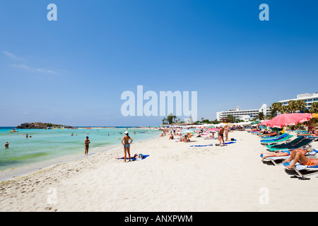 Nissi Beach, Ayia Napa, Ostküste, Zypern Stockfoto