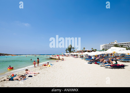 Nissi Beach, Ayia Napa, Ostküste, Zypern Stockfoto