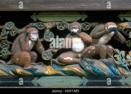 Asien, Japan, Nikko, Tochigi, Geschichtliches, Hear No Evil, Speak No Evil, See No Evil Stockfoto