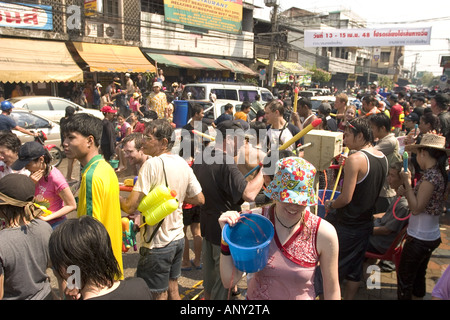 Asien, Thailand, Chiang Mai, Songkran - wasserfest Stockfoto