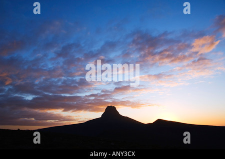 Australien, Tasmanien. " Cradle Mountain-Lake St. Clair National Park ". Blick von Barn Bluff bei Sonnenuntergang auf dem Overland Track. Stockfoto