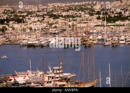 Europa, Naher Osten, Türkei, Bodrum. Stadthafen Stockfoto