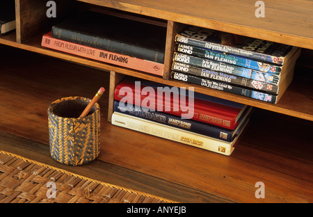 Jamaika, St. Mary (Ocho Rios) Ian Flemings Haus wo er James Bond Romane, Schreibtisch-Detail schrieb Stockfoto