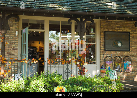 ILLINOIS Long Grove außen home Dekorationen Shops im malerischen shopping District Eingang und Schaufenster Stockfoto