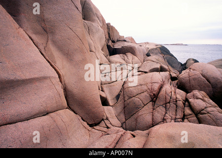 Gletschern geformten Granitinsel Vasholmarna (Vas-Inseln), Bohuslan, Schweden Stockfoto