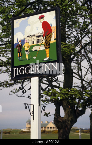 Schottland St. Andrews Jigger Inn Pub Schild am Old Course Hotel Golf Resort und Spa Stockfoto