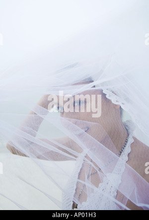 Braut Schleier im Wind fliegen Stockfoto