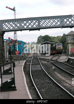 Embsay Bahnsteig Stockfoto