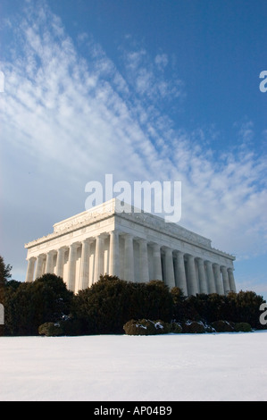 Klassische römische COLUMN Architektur des LINCOLN MEMORIAL auf THE MALL WASHINGTON DC DISTRICT OF COLUMBIA USA Stockfoto