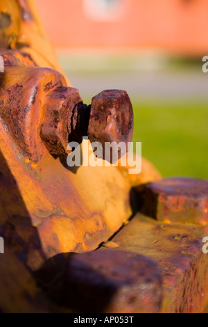 Hautnah auf einem rostigen Eisen Bolzen Stockfoto