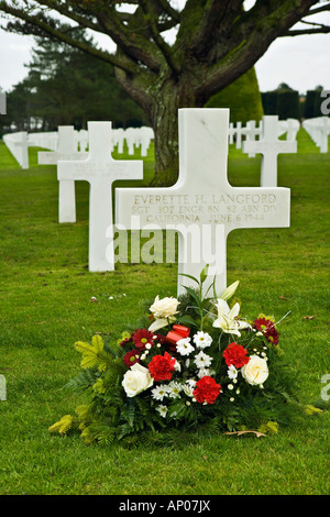 WWII amerikanische Friedhof Frankreich Normandie Colleville Stockfoto