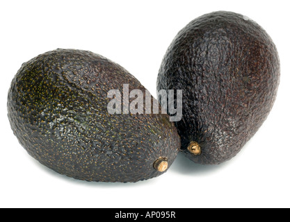 Zwei ganze Avocados Stockfoto