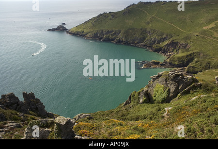 Blick über teils Bay in Richtung Schraubenkopf, in der Nähe von Salcombe auf der südlichen Küste von Devon Stockfoto