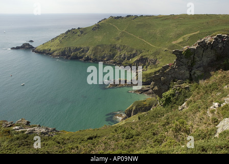 Blick über teils Bay in Richtung Schraubenkopf, in der Nähe von Salcombe auf der südlichen Küste von Devon Stockfoto