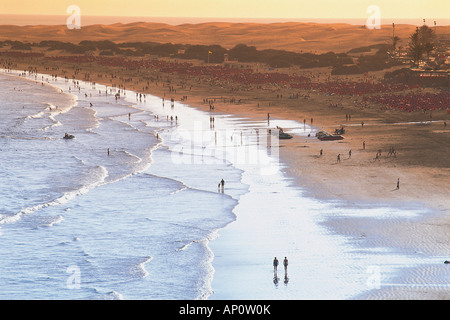 Dünen von Maspalomas und Strand, Playa del Inglés, Urlaubsort, Gan Canaria, Kanaren, Atlantik, Spanien Stockfoto