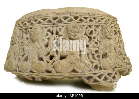 Iran Steinskulptur Persien persische kleines Fragment sitzen Zahlen antike orientalische figurative stilisierte wertvolle teure seltene h Stockfoto