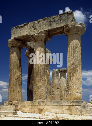 Griechenland-Korinth-Apollo-Tempel Stockfoto