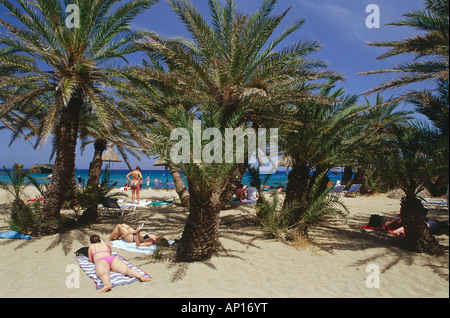 Am Strand von Vai, Vai Finikodasos, Kreta, Griechenland Stockfoto