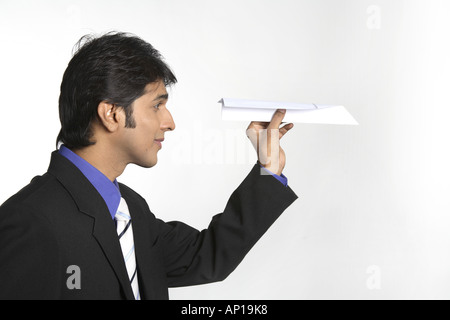 ANG200124 Profil des Gesichts mit dem Ziel, Flugzeug Stockfoto