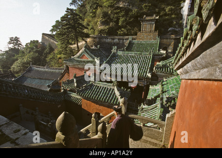 Tianzhu Feng, Klosterdorf, unter dem Gipfel, Wudang Shan, taoistische Berg, Provinz Hubei, Wudangshan, Mount Wudang, UNESCO Stockfoto