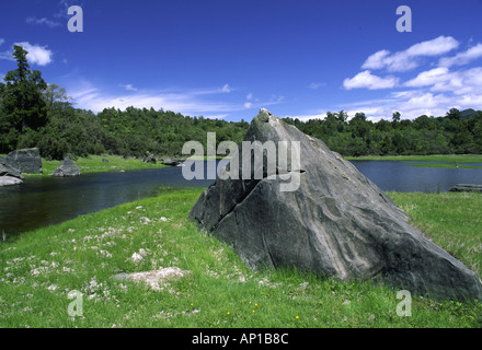 Neuseeland Ostküste Te Urewera Nationalpark A malerischen See auf einem kurzen Seite Weg vom Lake Waikaremoana Gleis Stockfoto