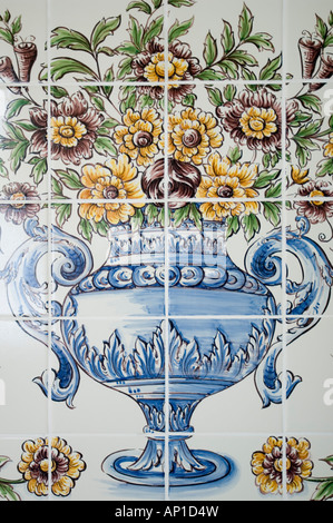 Bemalte Fliesen, Bad, Hotel Casa Velha Palheiro, Madeira, Portugal Stockfoto