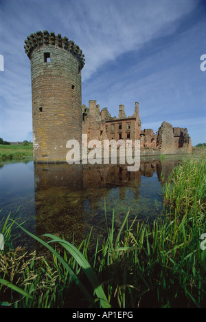 Ruinen von Caerlaverock Castle, in der Nähe von Dumfries, Dumfries and Galloway, Schottland Stockfoto