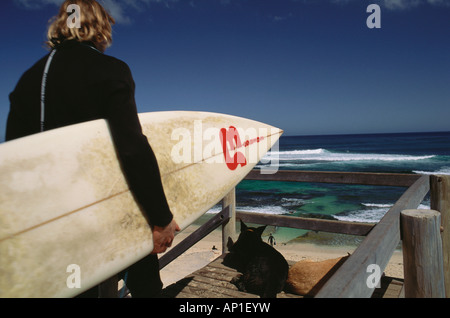 Surfer in Prevelly Park, Margaret River Mündung, West Australien Stockfoto