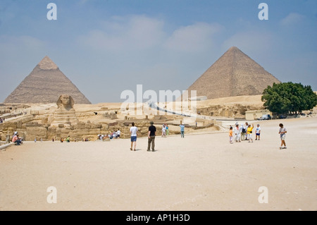 Ägyptische Pyramiden und Sphinx Gizeh Kairo Ägypten Nahost DSC 4125 Stockfoto
