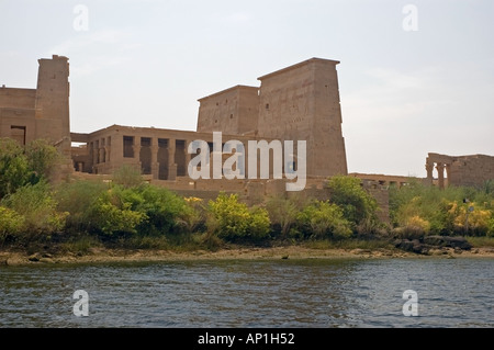 Tempel der Isis Philae Aglika Insel Fluss Nil Oberägypten Nahost DSC 4141 Stockfoto