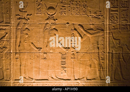 Tempel der Isis Philae Aglika Insel Fluss Nil Oberägypten Nahost DSC 4154 Stockfoto