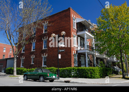 Triplex Hochelaga-Maisonneuve, Montreal, Quebec, Kanada Stockfoto