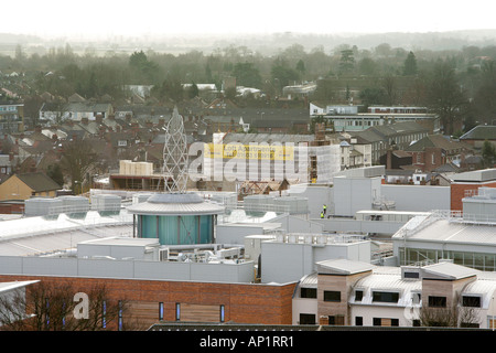 Luftaufnahme des Chapelfield Norwich Norfolk UK Landschaft dahinter Out auf Stockfoto