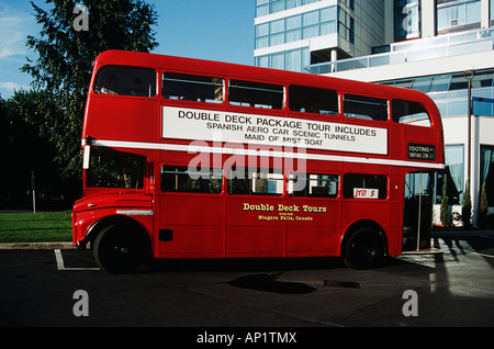 London-Sightseeing-Bus, bietet Touren in Region Niagara Falls, Niagara Falls, Ontario, Kanada Stockfoto