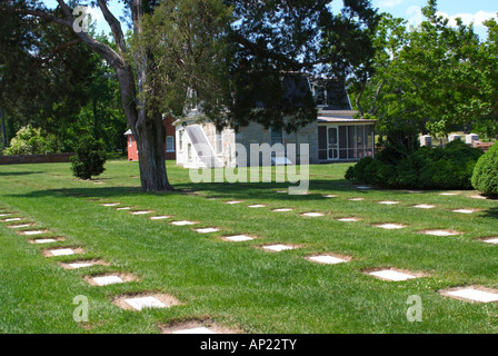 Soldatengräber in der historischen Yorktown National Friedhof bei Yorktown, Virginia, Vereinigte Staaten Amerika Stockfoto