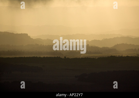 Blick vom Whakapapa Skifield in Richtung Nationalpark Mt Ruapehu Central Plateau Nordinsel Neuseeland Stockfoto