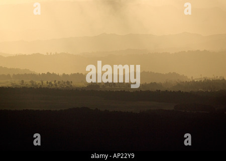 Blick vom Whakapapa Skifield in Richtung Nationalpark Mt Ruapehu Central Plateau Nordinsel Neuseeland Stockfoto